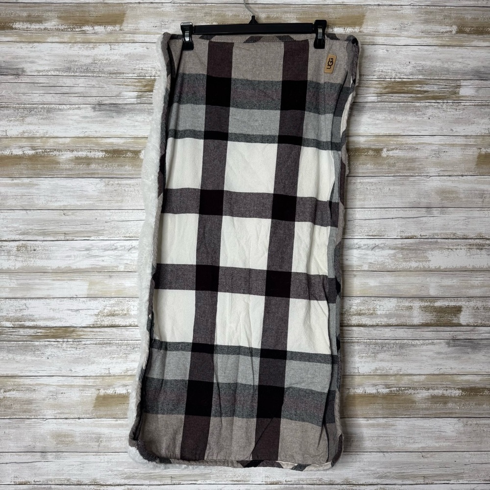 UGG Sherpa Fleece Plaid King Size Pillow Case